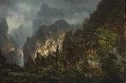 Johann Hermann Carmiencke Storm in the mountains Germany oil painting artist